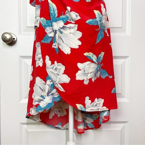 New Pink Lily Steal a Kiss Floral Strapless Mini Dress in Red Women’s Size Small - Picture 3 of 16